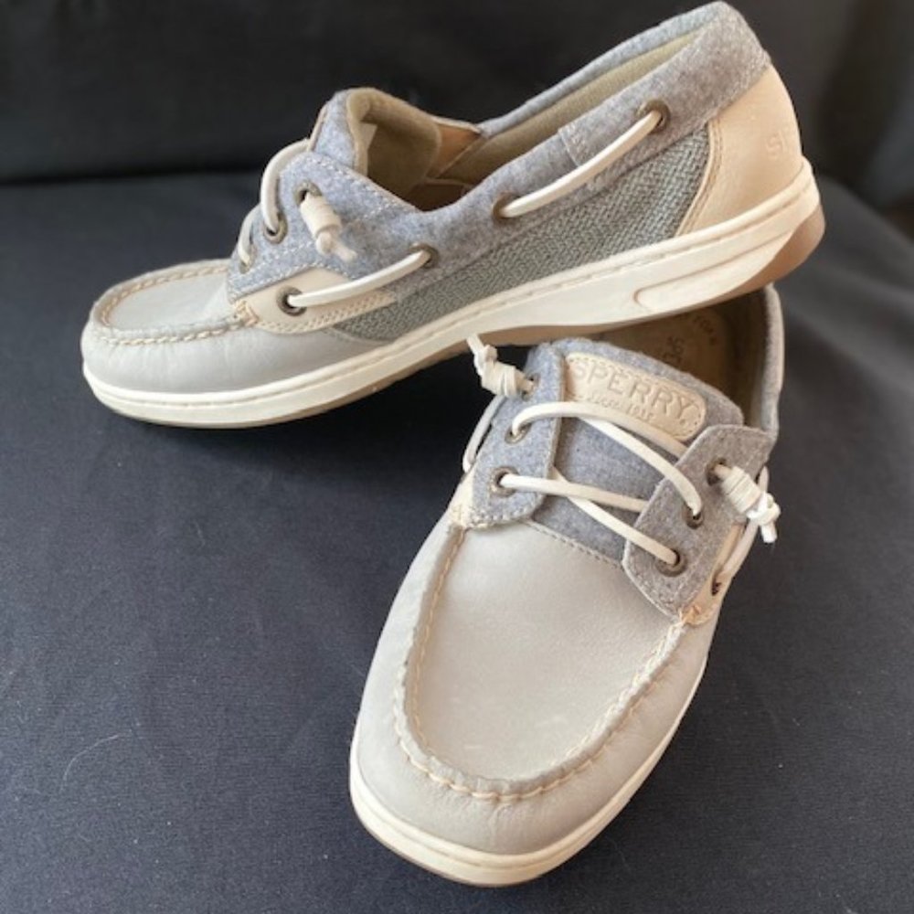 Sperry Deck Shoes - Light Gray, Blue and Tan